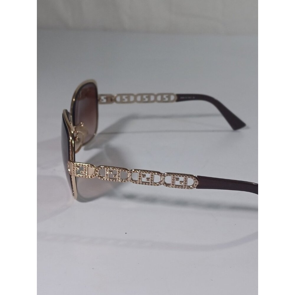 Vintage Fendi Gold Logo Chain Women's Sunglasses With Swarovski Crystals  FS478R - Picture 13 of 16